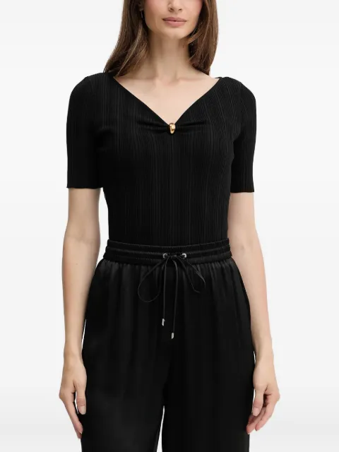 MARCIANO by GUESS V-neck ribbed T-shirt Black 5YGR025875Z