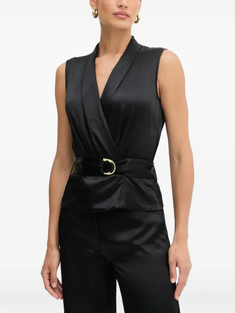 MARCIANO by GUESS belted sleeveless top Black 5YGH157350A