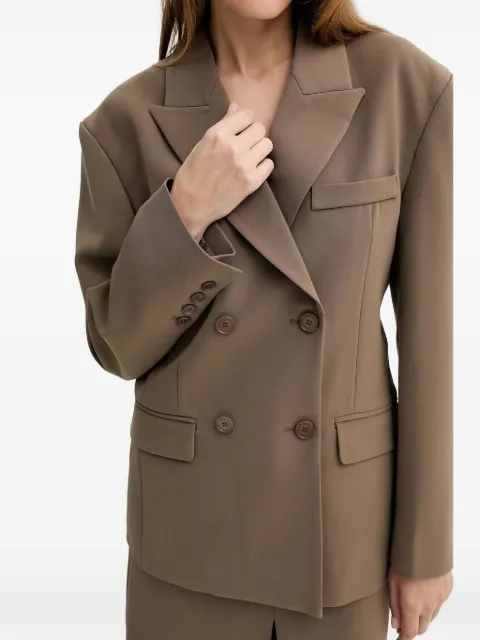 Isabelle Blanche double-breasted pocket blazer Brown IS25FWJ049T001