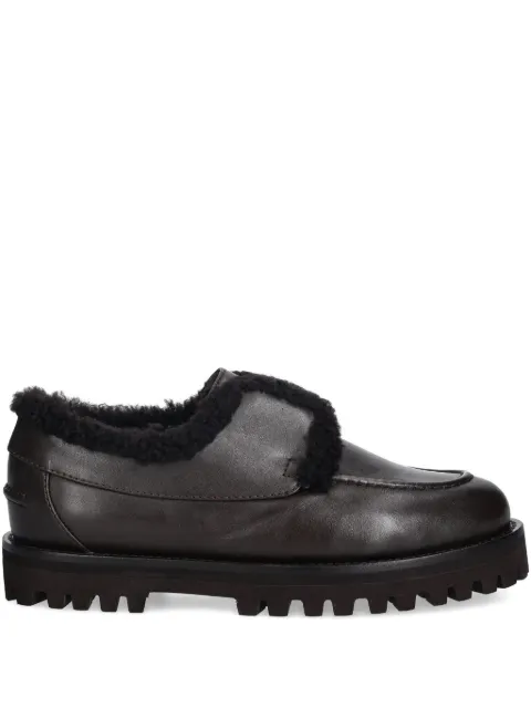 Le Silla shearling lug-sole lace-up shoes Brown 5182T020M1MMCHI792