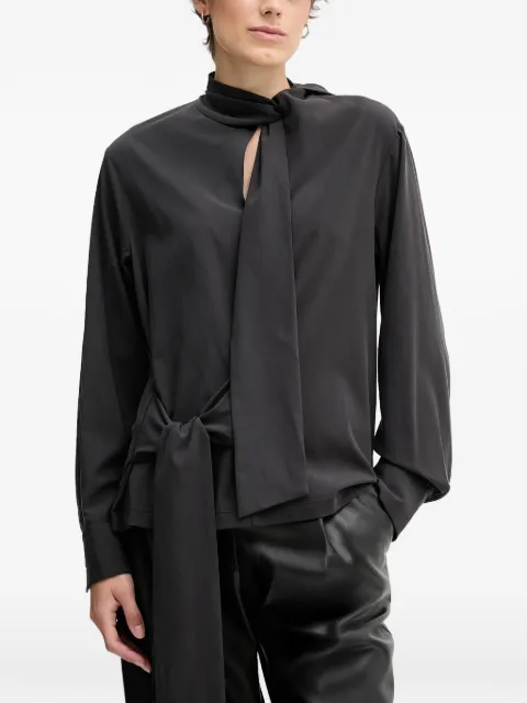 Sandro Ferrone tie-neck blouse Black S165YBFCRUSCA
