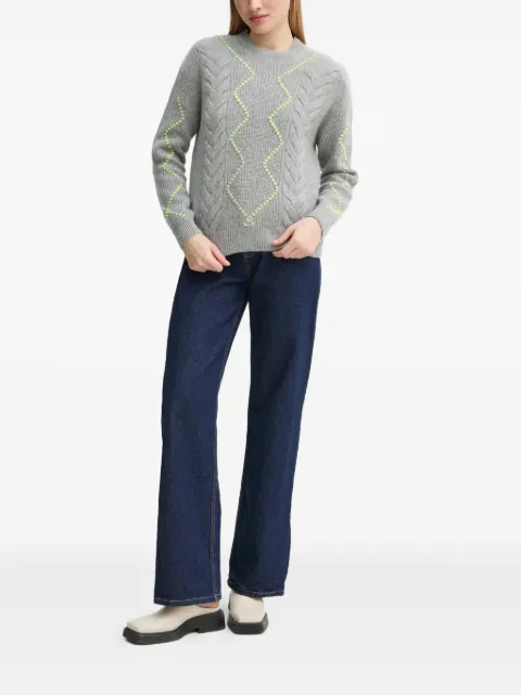 FROM FUTURE cable-knit stitched pullover Grey WPR02176