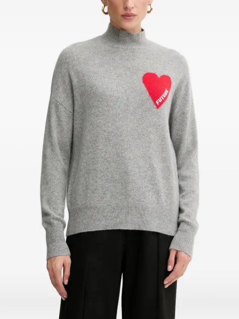 FROM FUTURE heart-motif sweater Grey WPM00746