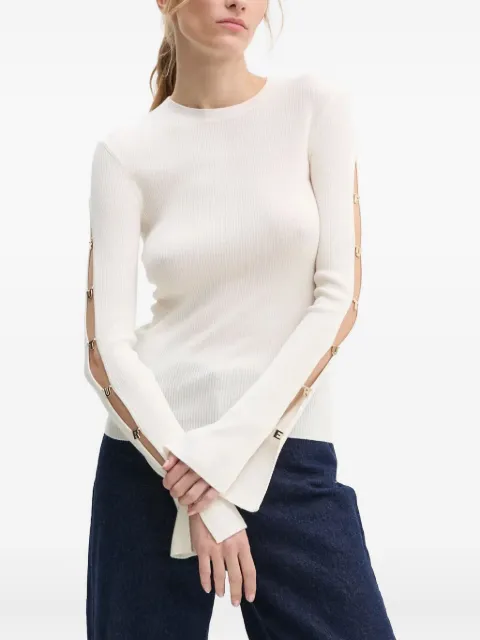 FROM FUTURE slit-sleeve sweater White WTO02295