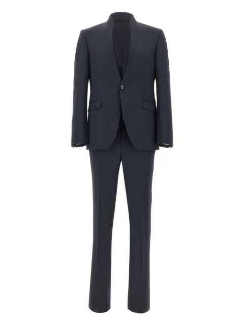 Carlo Pignatelli mandarin collar three-piece suit Blue 44CC832C107345800