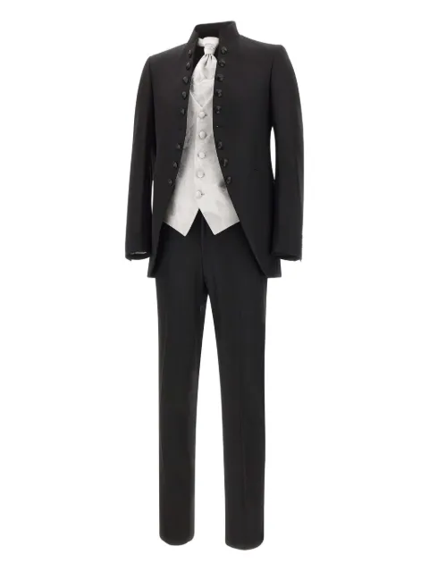 Carlo Pignatelli mandarin-collar button-up suits Black 44JX140C106704999