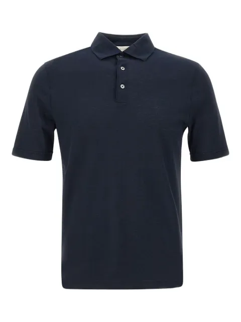 Filippo De Laurentiis Button short-sleeve polo shirt Blue PLMCBASJCREPEU890