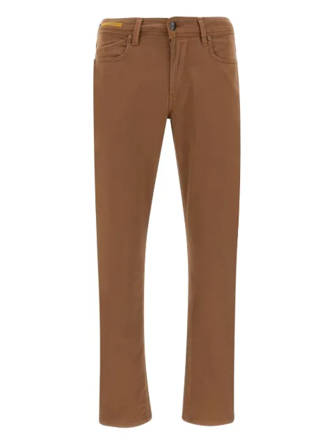 Re-Hash five-pocket logo-patch trousers Brown PS015FV24171111