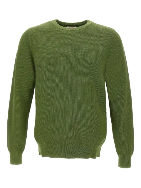 Sun68 honeycomb weave crew-neck sweater Green K3411837