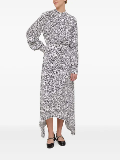 Benetton polka-dot open-back midi dress White 43UEDV060