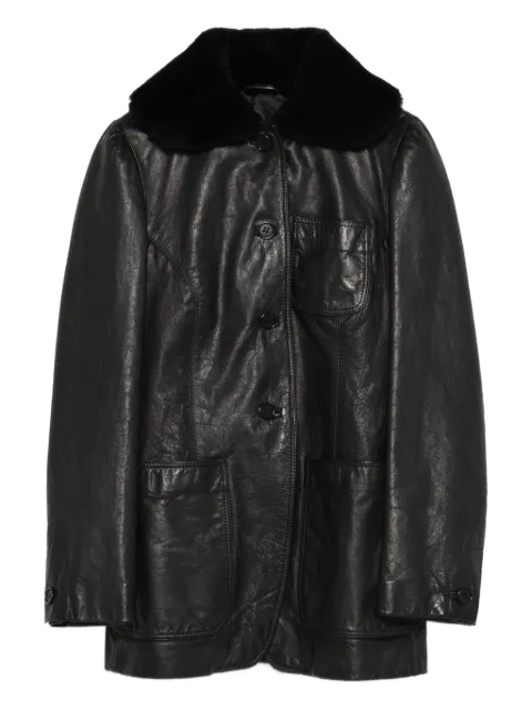 Romeo Gigli Pre-Owned 1997-1998 fur-collar jacket Black RG900ST