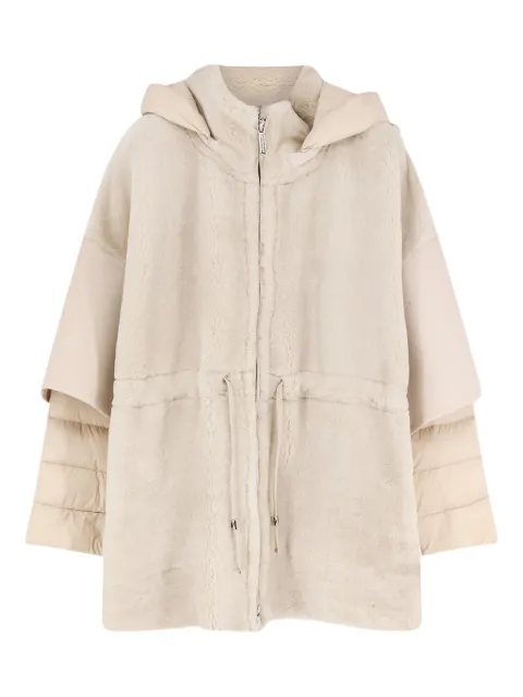 Moorer padded-sleeve hooded coat Neutrals MODGI101083V3062