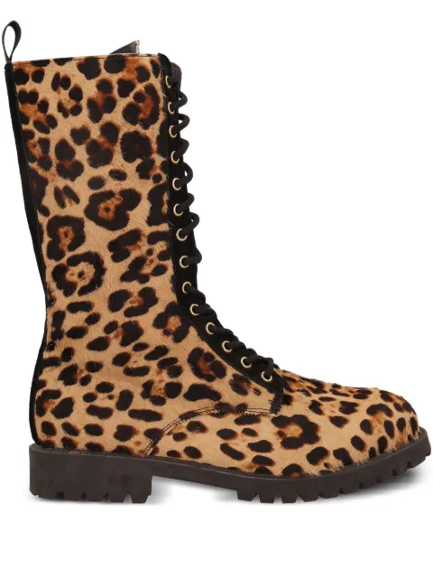 Moschino Pre-Owned 35mm leopard-print boots Brown WCV25082102