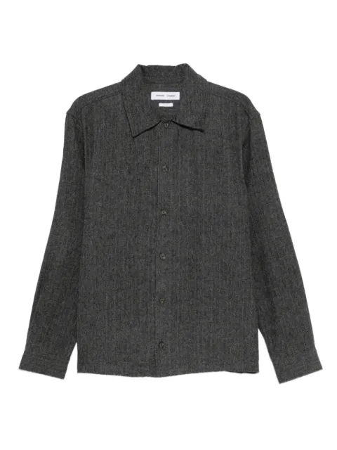 SAMSOE SAMSOE herringbone buttoned shirt jacket Grey M25300047