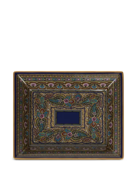 ETRO HOME paisley-pattern porcelain tray (20cm x 16cm) Blue UHHE0003AY001