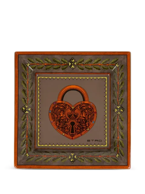 ETRO HOME ceramic tray (20cm x 20cm) Brown UHHE0009A3001