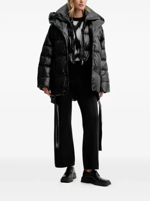 MMC STUDIO hooded belted jacket Black OLOROJACKET