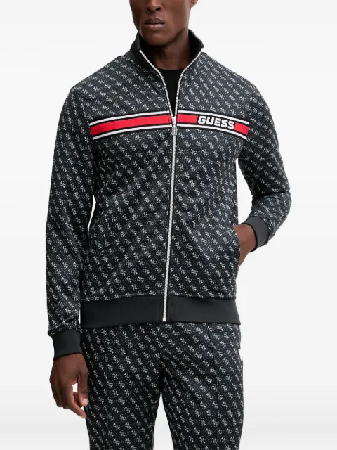 GUESS USA monogram-pattern zip sweatshirt Black Z2BQ06K7122