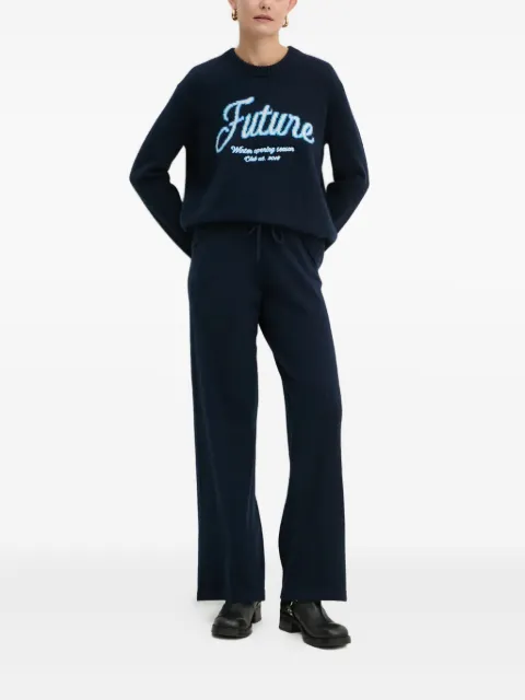 FROM FUTURE embroidery-logo sweater Blue WPR02204