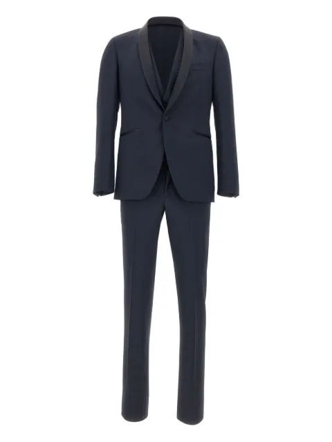 Carlo Pignatelli three-piece shawl-collar single-breasted suit Blue 44CC846C107345800