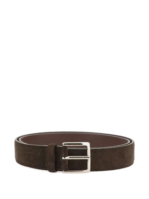 Orciani Amalfi suede logo-buckle belt Brown U08211