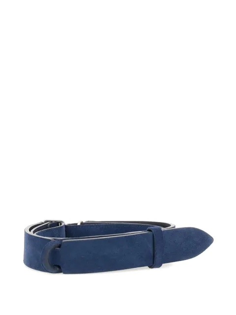Orciani brushed suede sliding ring belt Blue NB0060BLU