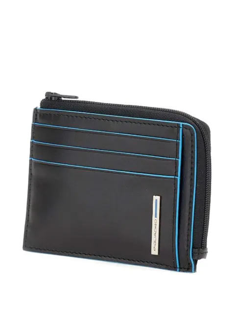 PIQUADRO zip leather cardholder Black PP4822B2RN