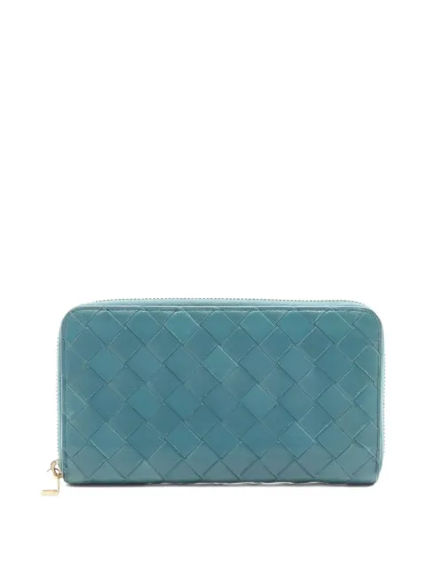 Bottega Veneta Pre-Owned 2000s intrecciato zip-round wallet Blue 1019649