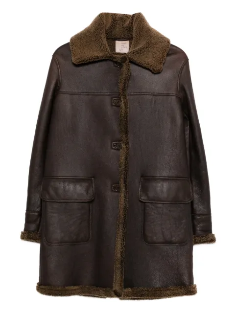 Romeo Gigli Pre-Owned 1997-1998 shearling collar coat Brown RG1100SS
