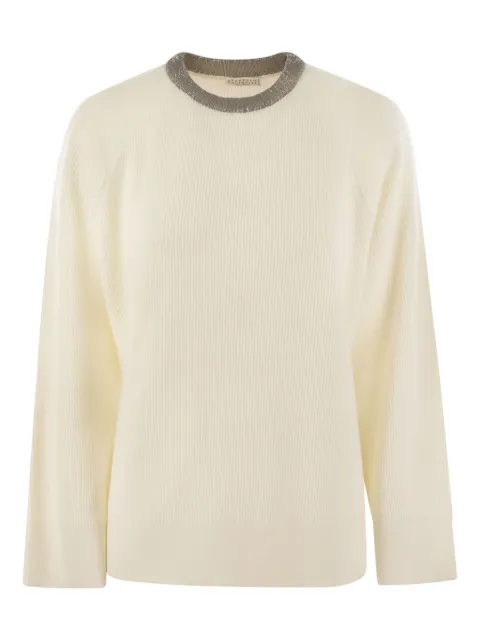 Brunello Cucinelli ribbed cashmere sweater White M12191100P