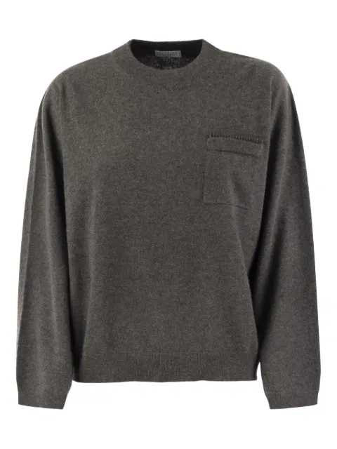 Brunello Cucinelli pocket-embellished sweater Grey M12192300C079