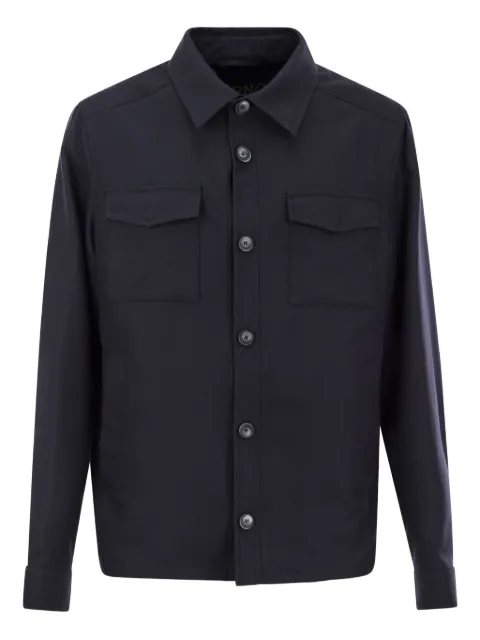 Herno flap-pockets button-fastening shirt jacket Blue GI000407U131859200