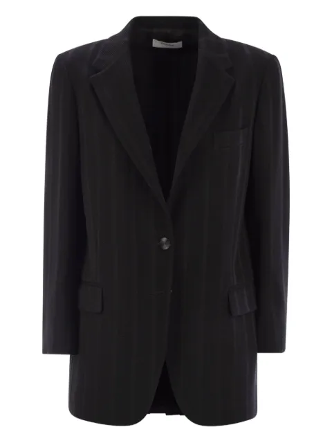 SAULINA Antonia flap-pocket single-breasted jacket Black SAD0461