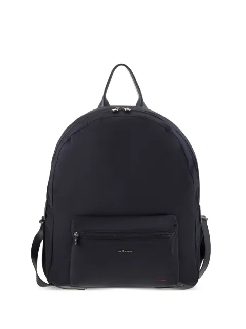 Kiton logo zipped backpack Blue UBA0084N0127002008