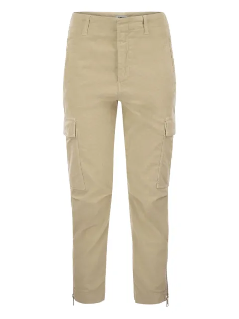 DONDUP Eve velvet cargo trousers Neutrals DP731VS0030DBM5DD005