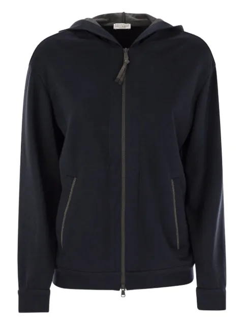 Brunello Cucinelli precious stripe hoodie Blue MP828SB806C8366