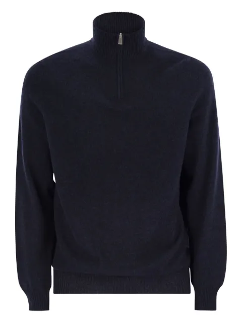 Fedeli Favonio Persia half-zip jumper Blue MU008411BORDER