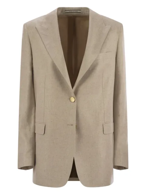 Tagliatore two-button silk suit jacket Neutrals JBERTHA16B440044U25E250A3164