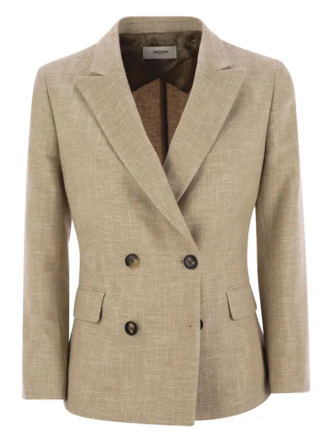 SAULINA Antonella double-breasted blazer Neutrals SAB2021