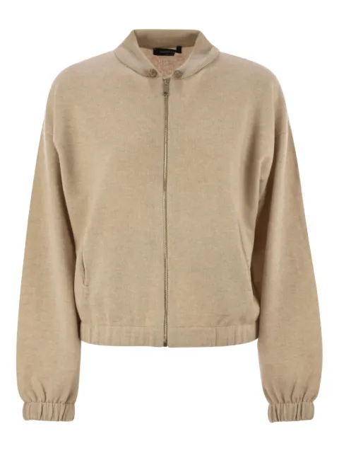 Fabiana Filippi drawstring-neck bomber jacket Neutrals MAD215F045L5170158