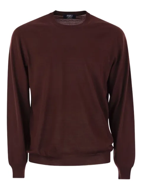 Fedeli Argentina crew-neck long-sleeves sweater Red MU00701234