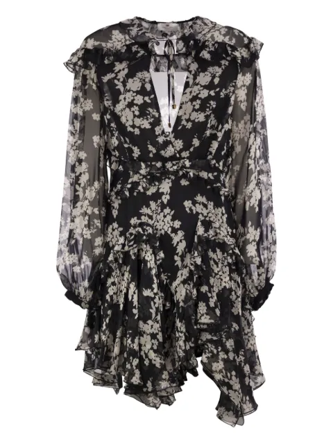 Elisabetta Franchi floral mini dress Black AB71551E2685
