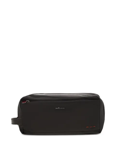 Kiton zip-fastening leather beauty case Black UBA0057N0127001004