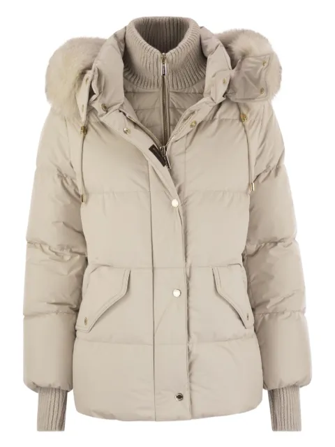 Moorer hooded quilted jacket Neutrals MODPA100019TEPA023U0103
