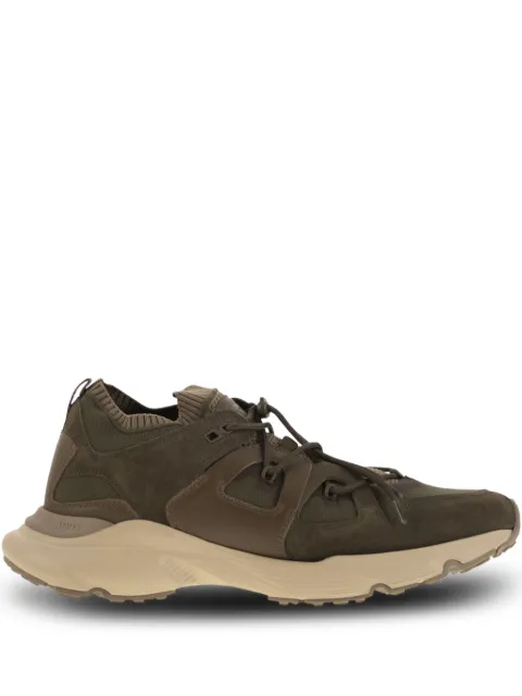 Tod's suede-panelled leather-trimmed sneakers Green XXM54C0JP20UM8