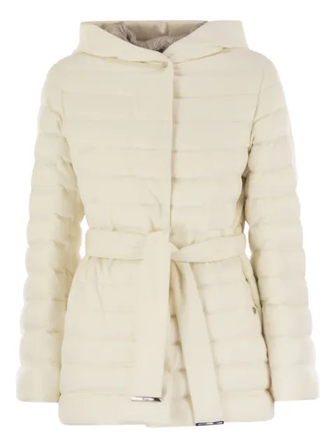 Herno belted hooded puffer jacket Neutrals PI00149DR380871200