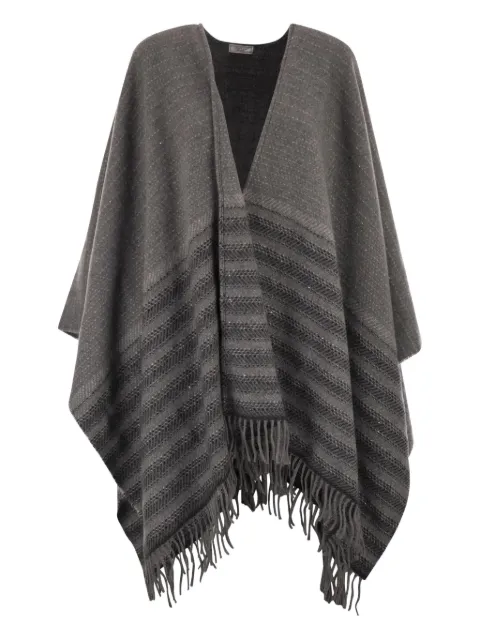 Peserico fringed cape Grey S31523C0CC655971