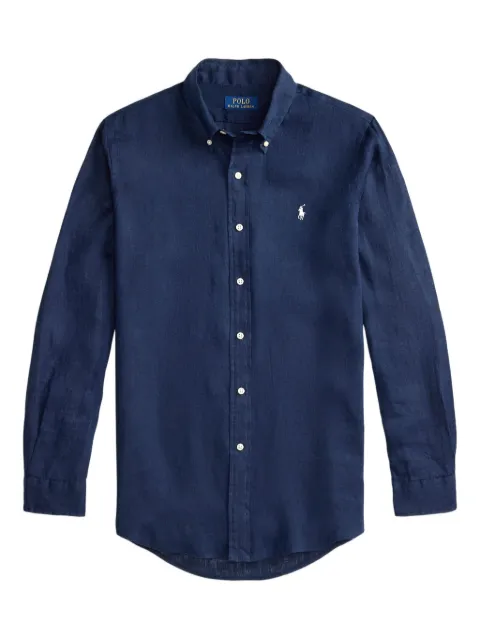Polo Ralph Lauren embroidered-logo linen shirt Blue 710966294504