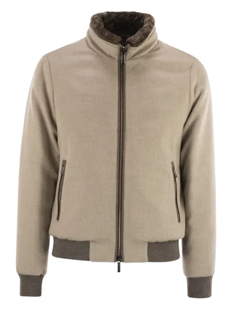 Moorer padded bomber jacket Neutrals MOUBO100097TEPA228U0033