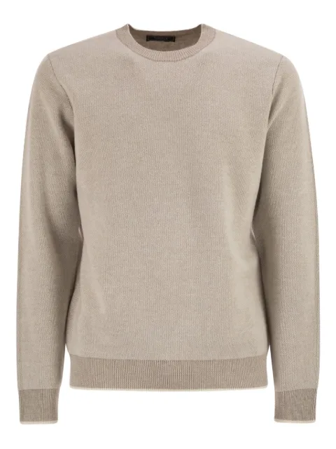 Peserico crew-neck ribbed sweater Neutrals R59444F129I470